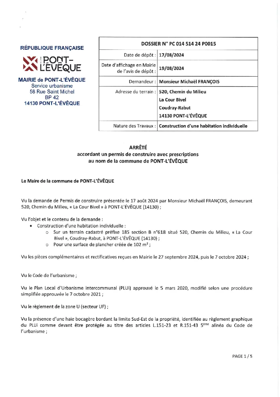 Décision du maire - page 1