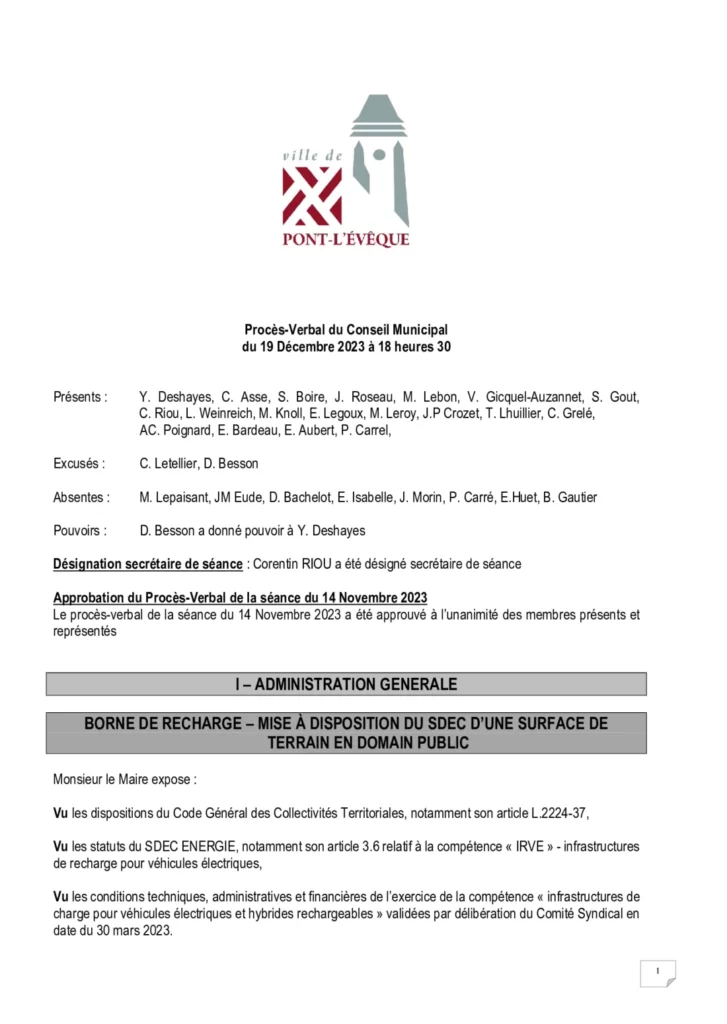 PV conseil municipal - page 1